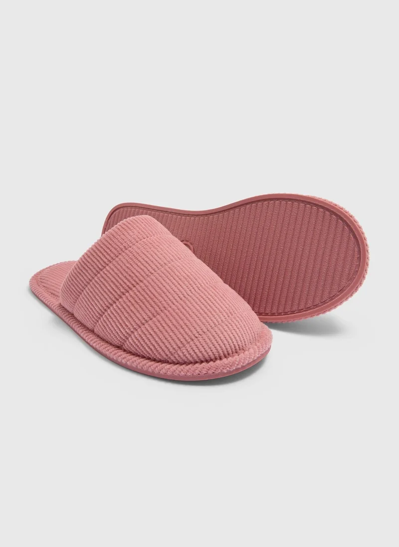 Matalan Pink Cord Closed Toe Slippers